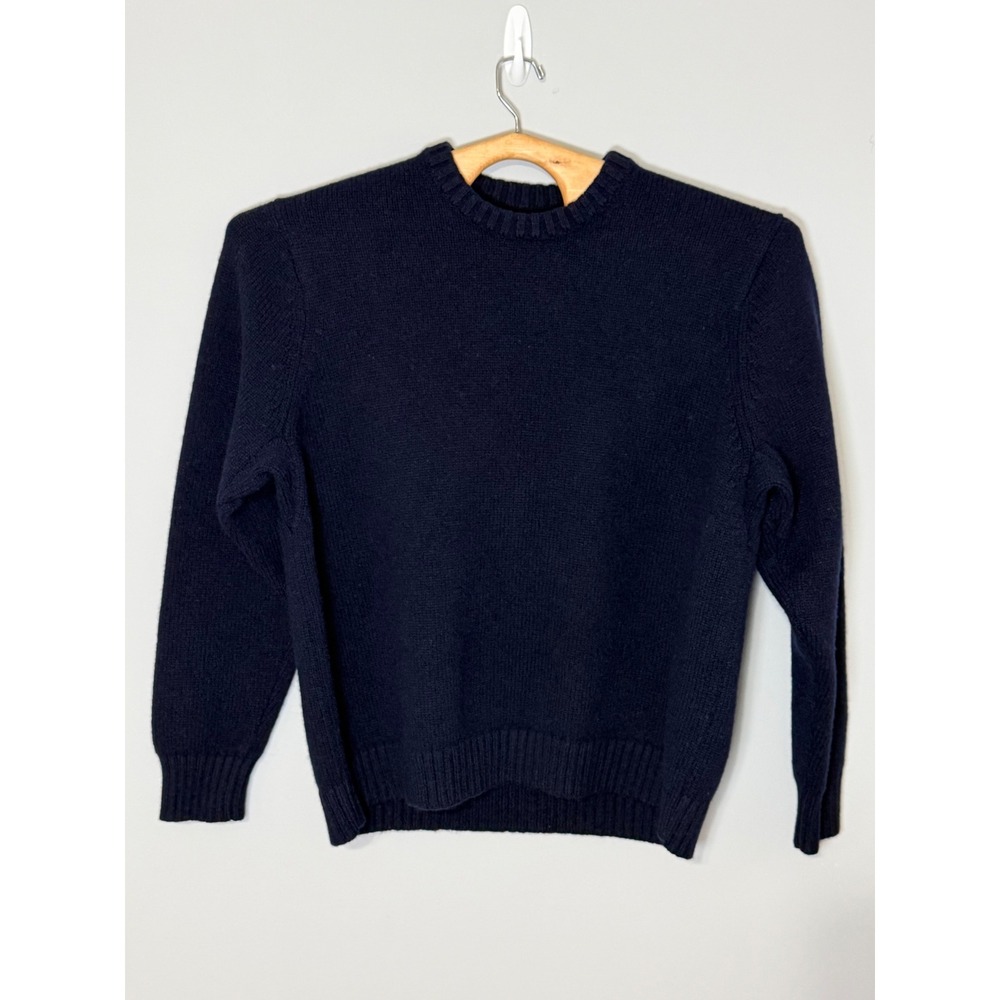 Duluth Trading Co Navy Blue 100% Shetland Wool Crewneck Sweater Mens 3XL 3237-29